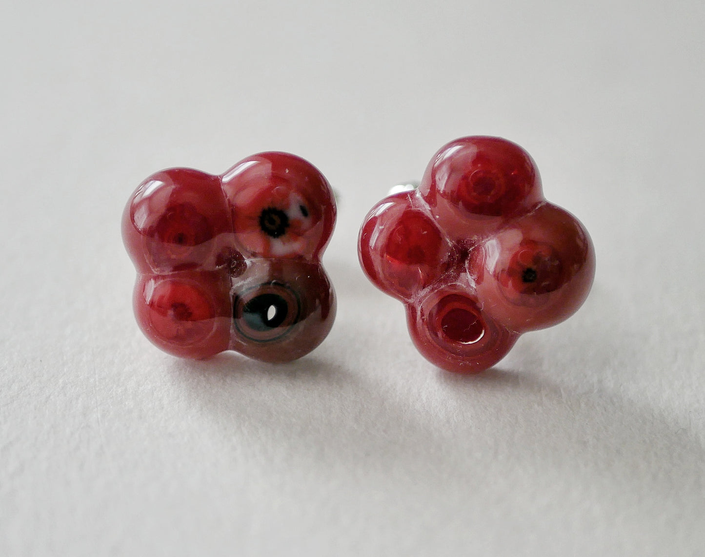Red Cluster Sterling Silver Cufflinks