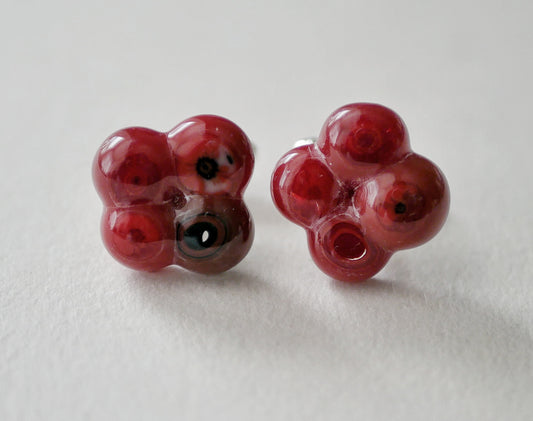 Red Cluster Sterling Silver Cufflinks