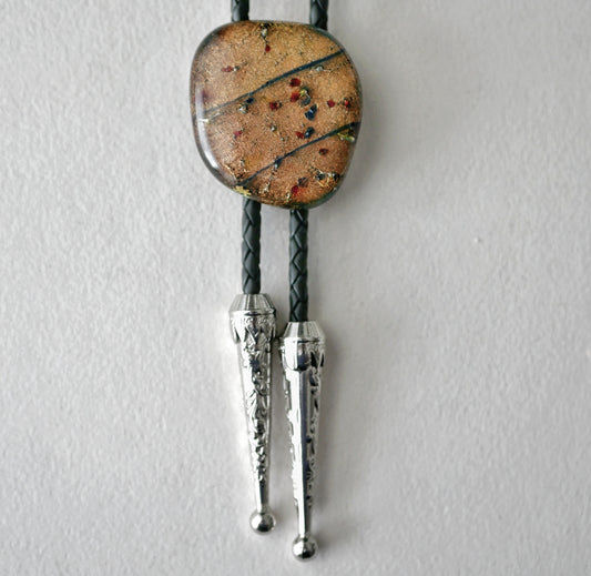Dichroic Orange Bolo Tie #1