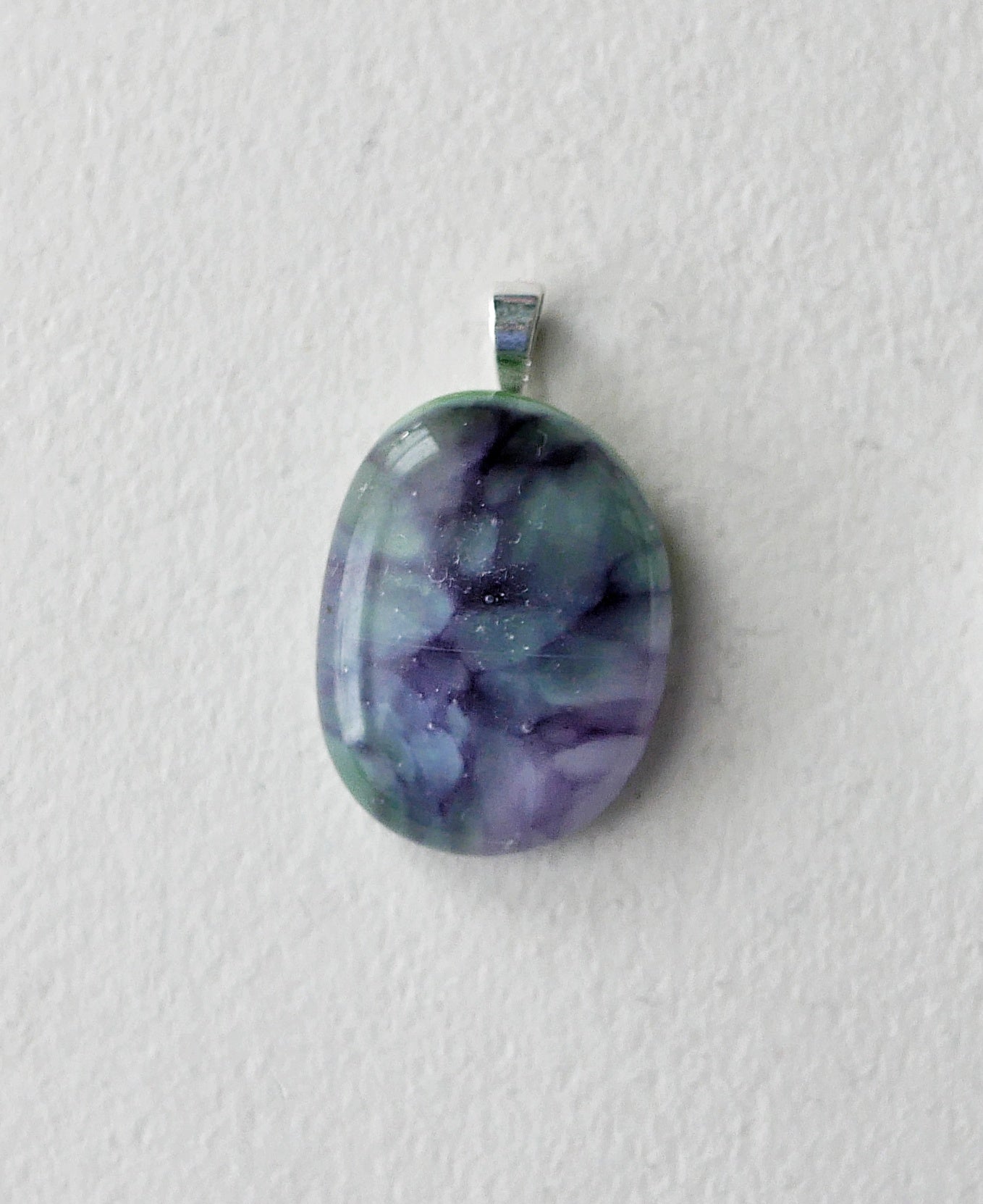 Purple and Green Pendant #3 (Sterling Silver) (PENDANT ONLY)