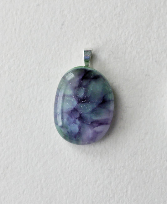 Purple and Green Pendant #3 (Sterling Silver) (PENDANT ONLY)