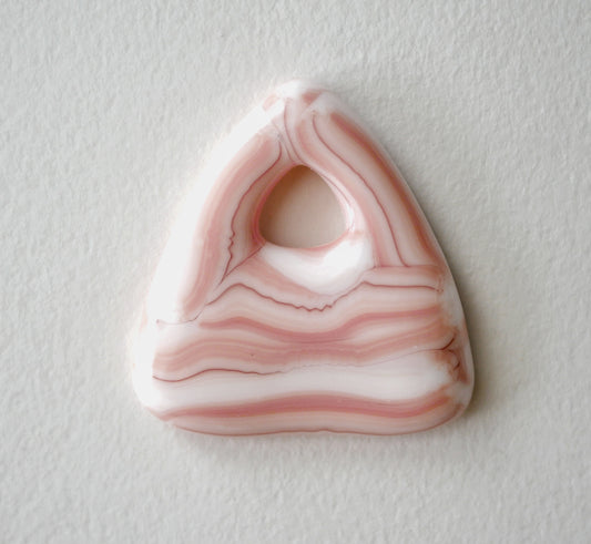 Triangle Pendant: Pink and White Spectral Squiggles #1 (PENDANT ONLY)