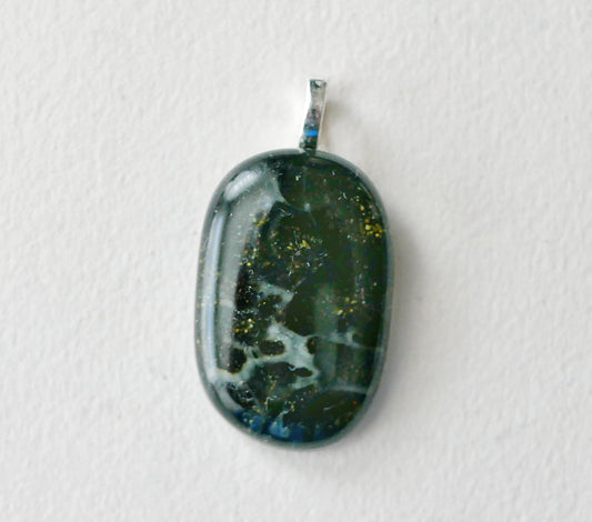 Golden Black Aventurine Dragonskin Pendant #2 (Base Metal) (PENDANT ONLY)