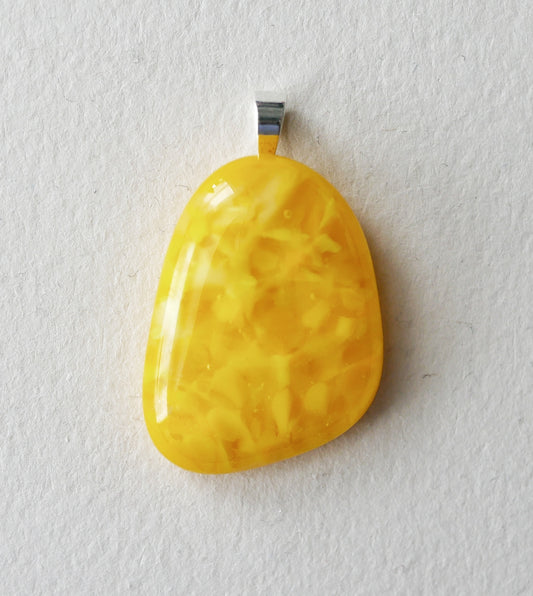 Mottled Yellow Pendant #3 (Sterling Silver) (PENDANT ONLY)