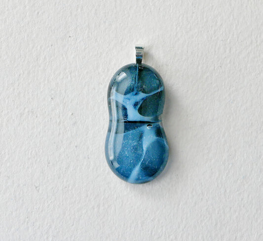 Blue Aventurine and Opaline Dragonskin Pendant #1 (Sterling Silver) (PENDANT ONLY)