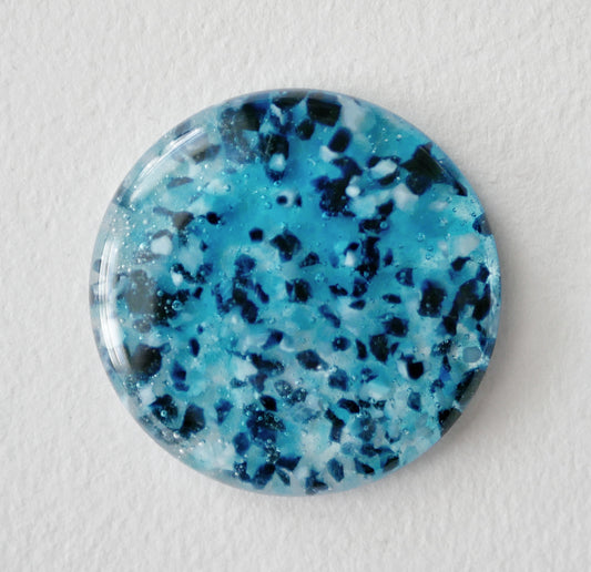 Round Worry Stone: Confetti Blues
