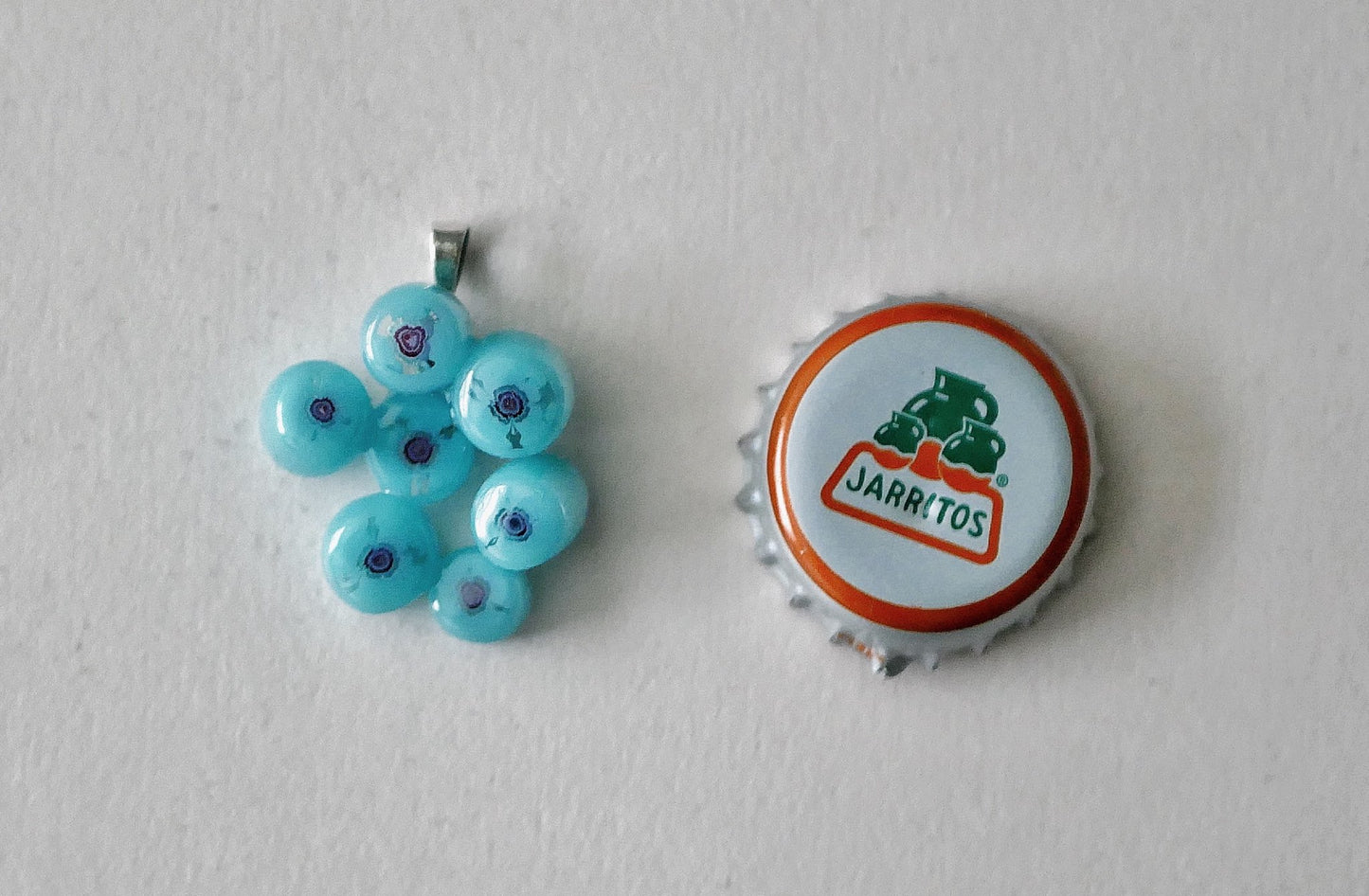 Aqua and Purple Cluster Pendant (Sterling Silver) (PENDANT ONLY)