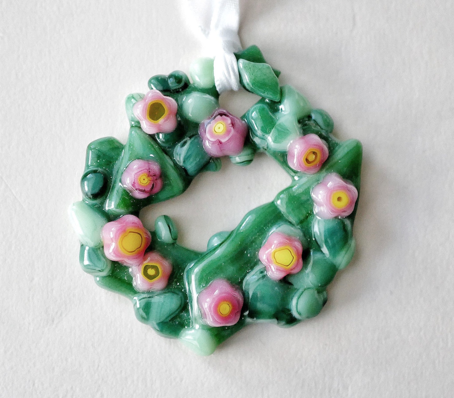 Bumpy Wreath with Pink and Yellow Flowers #2 (Small)