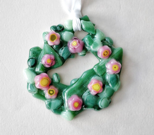 Bumpy Wreath with Pink and Yellow Flowers #2 (Small)