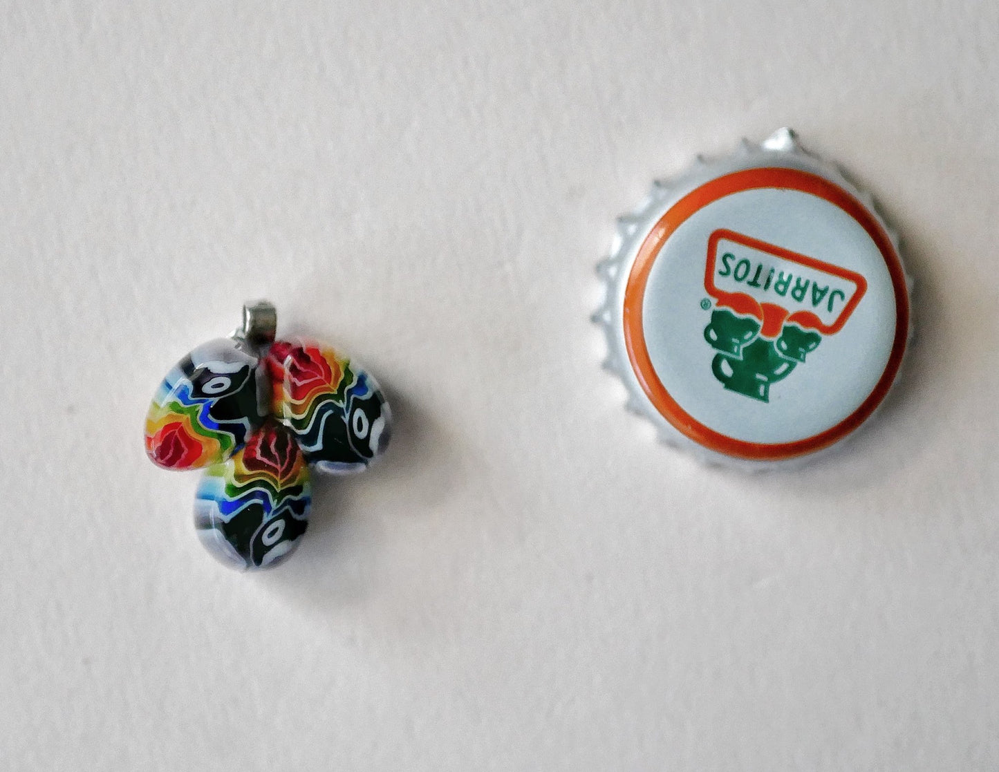 Rainbow Cluster Pendant with Leaf Bail (Sterling Silver) (PENDANT ONLY)