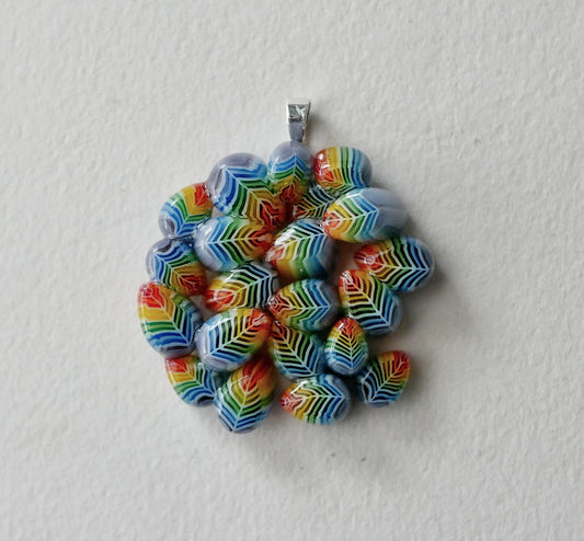 Rainbow Leaf Cluster Pendant #1 (Sterling Silver) (PENDANT ONLY)