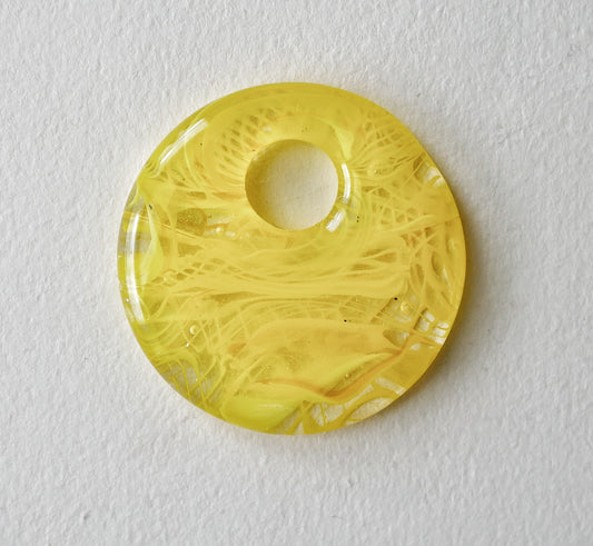 Round Pendant: Yellow Swirl (PENDANT ONLY)