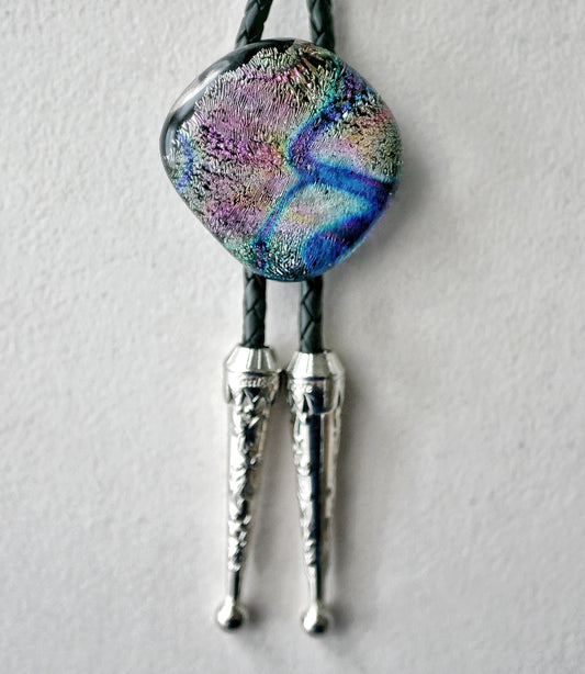 Dichroic Cool Color Bolo Tie #3