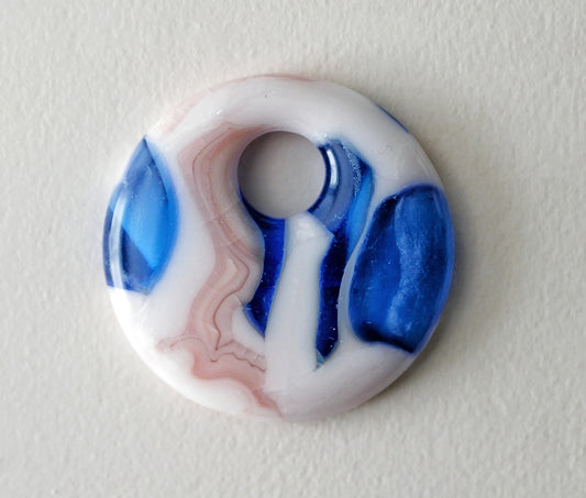 Circle Pendant: Pink and Blue #2 (PENDANT ONLY)