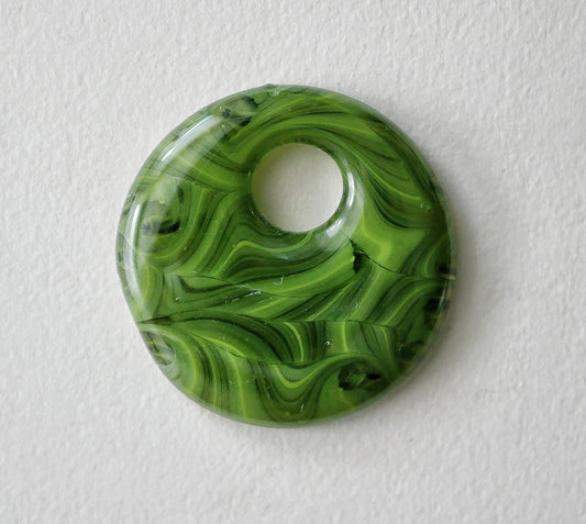 Round Pendant: Wonky Green Swirl (PENDANT ONLY)