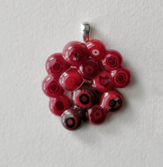 Red Cluster Pendant (Sterling Silver) (PENDANT ONLY)