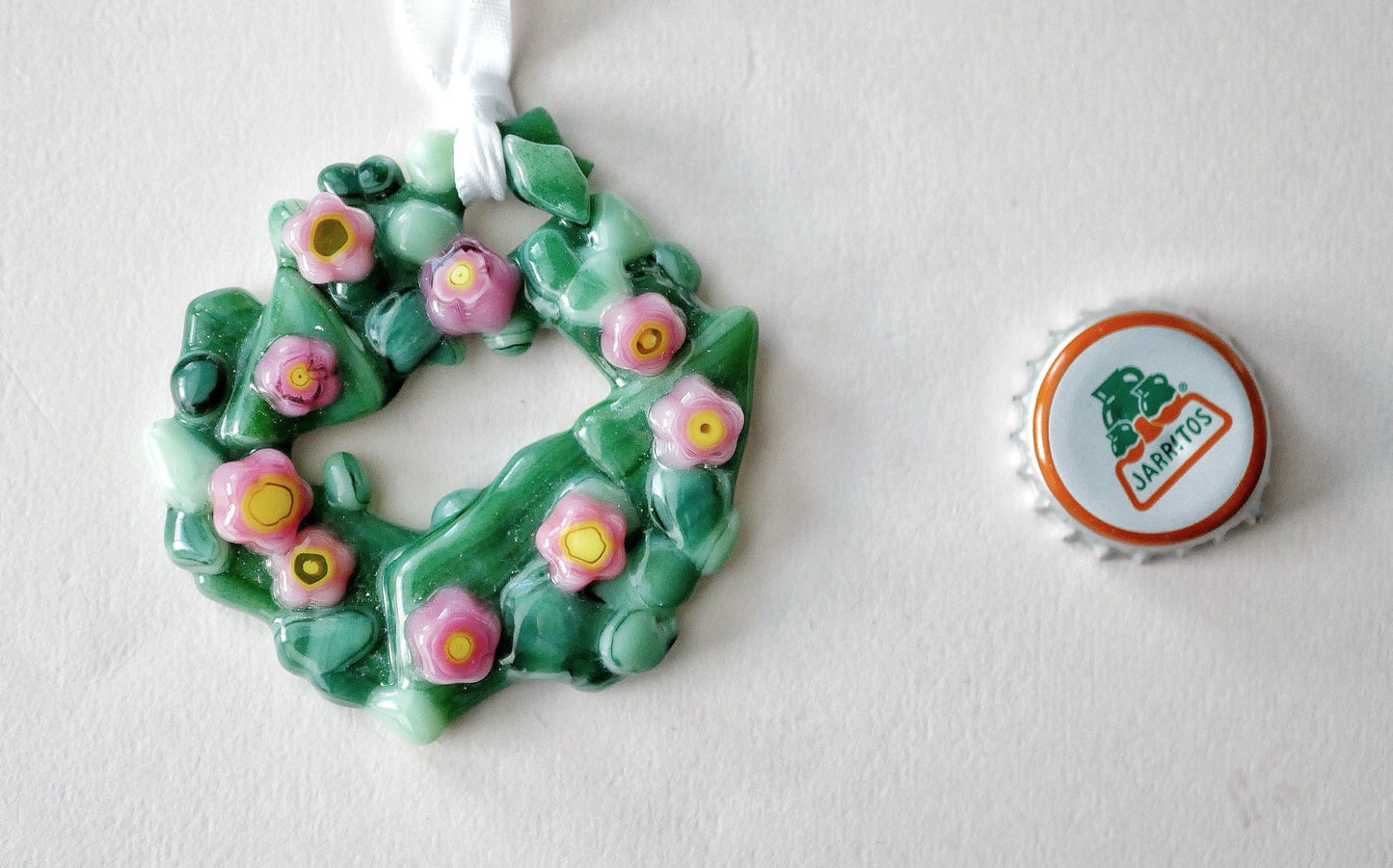 Bumpy Wreath with Pink and Yellow Flowers #2 (Small)