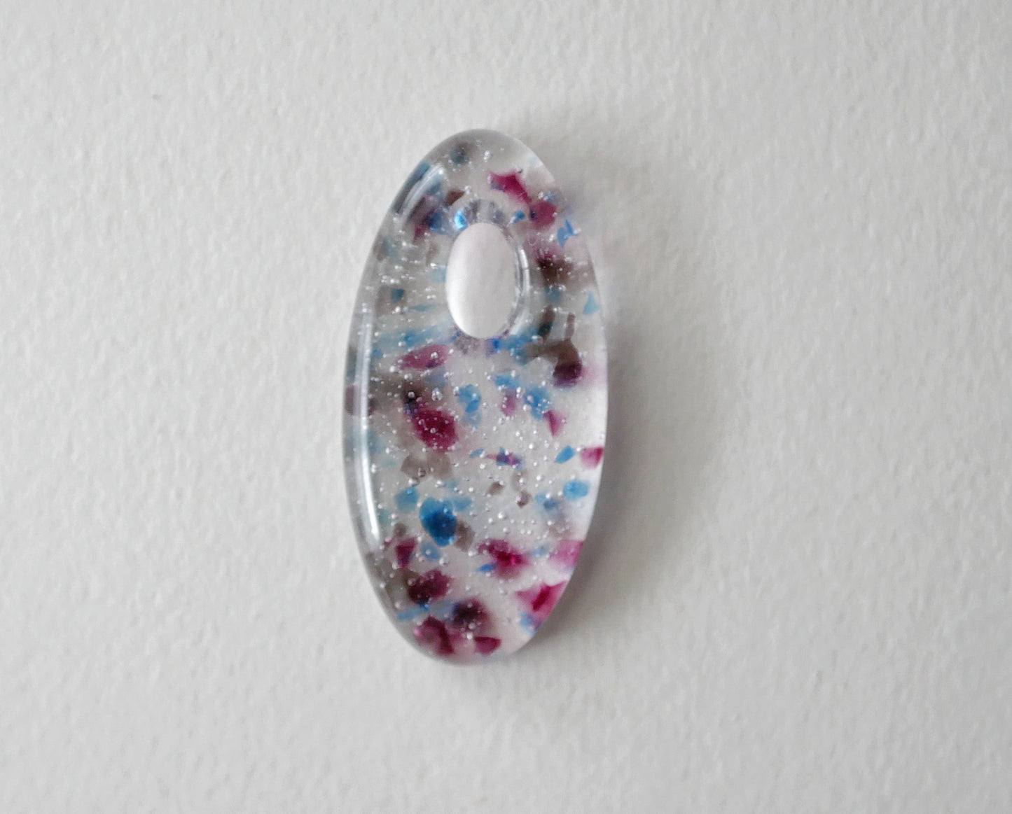 Oval Pendant: Bi Pride Confetti (Light Variant) (PENDANT ONLY)