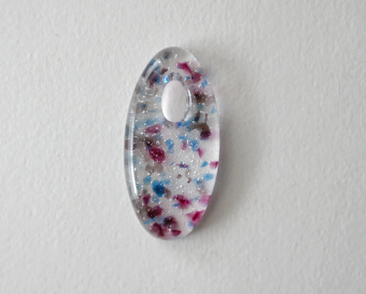 Oval Pendant: Bi Pride Confetti (Light Variant) (PENDANT ONLY)