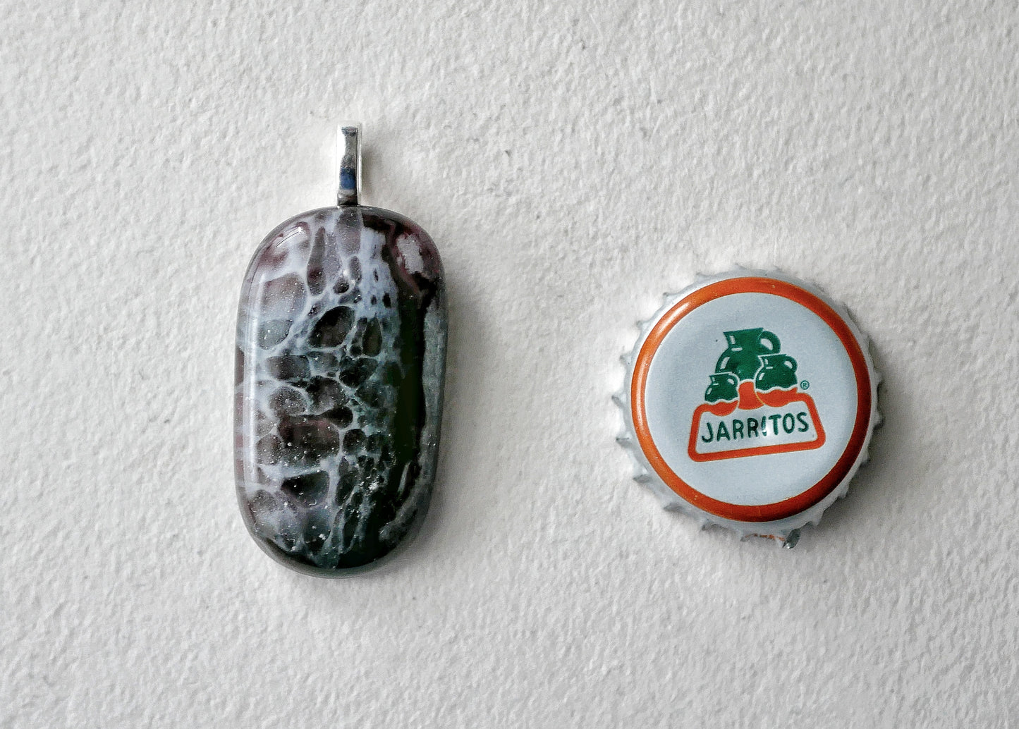 Dark Pink and Green Dragonskin Pendant #1 (Base Metal) (PENDANT ONLY)