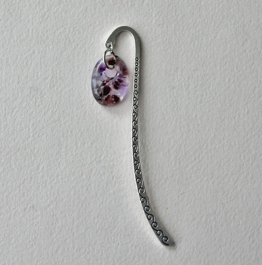 Bookmark with Purple Glass Dangle