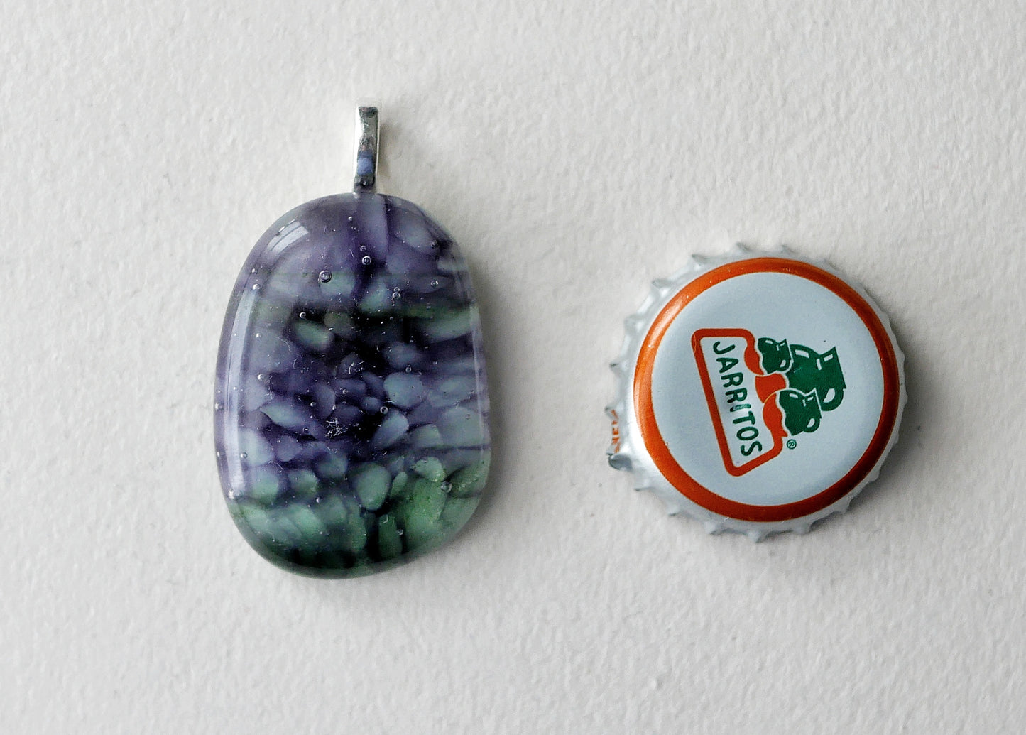 Purple and Green Dragonskin Pendant #1 (Base Metal) (PENDANT ONLY)