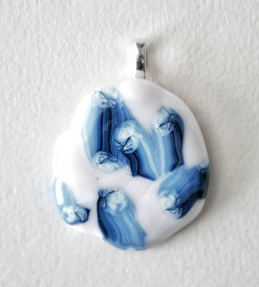 Pink and Blue Brushstroke Pendant (Base Metal) (PENDANT ONLY)