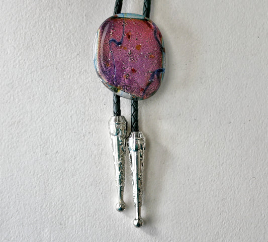 Dichroic Magenta and Amber Bolo Tie #2