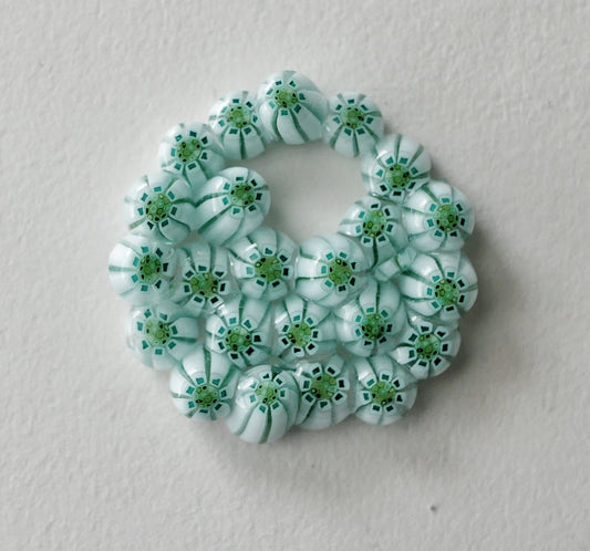 Green Floral Murrine Cluster Pendant With Hole (PENDANT ONLY)