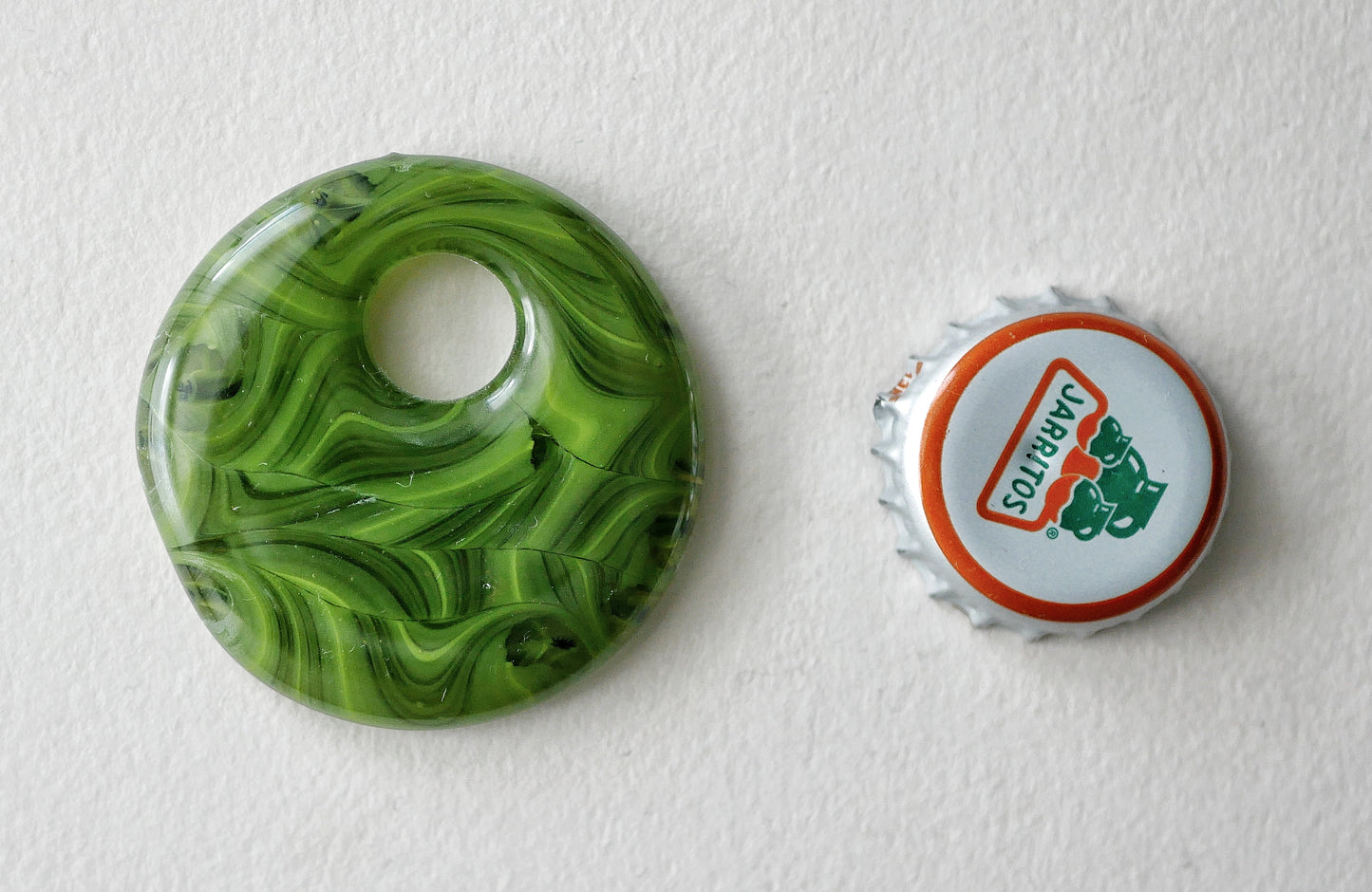 Round Pendant: Wonky Green Swirl (PENDANT ONLY)