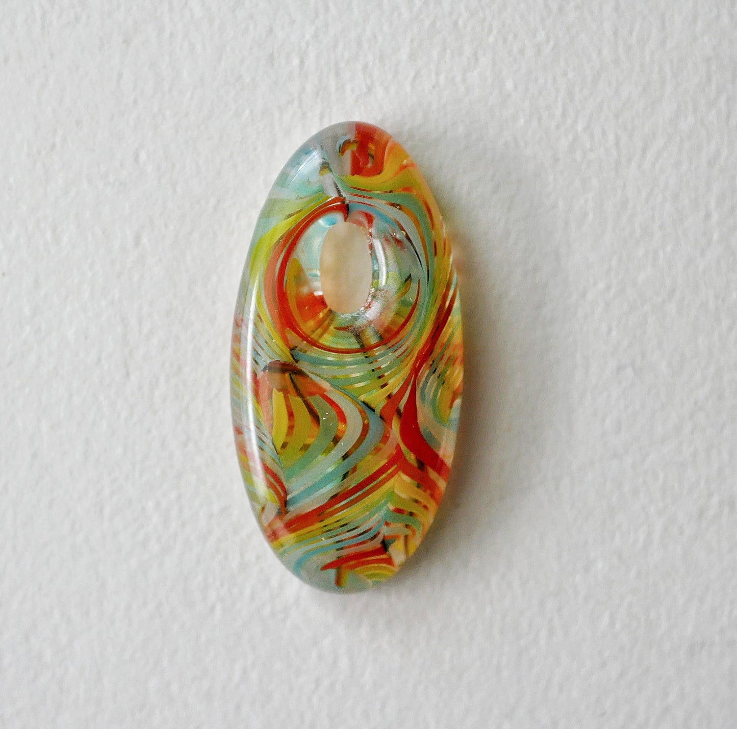 Oval Pendant: Rainbow Swirl (PENDANT ONLY)