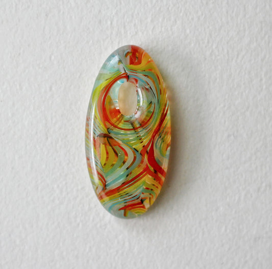 Oval Pendant: Rainbow Swirl (PENDANT ONLY)