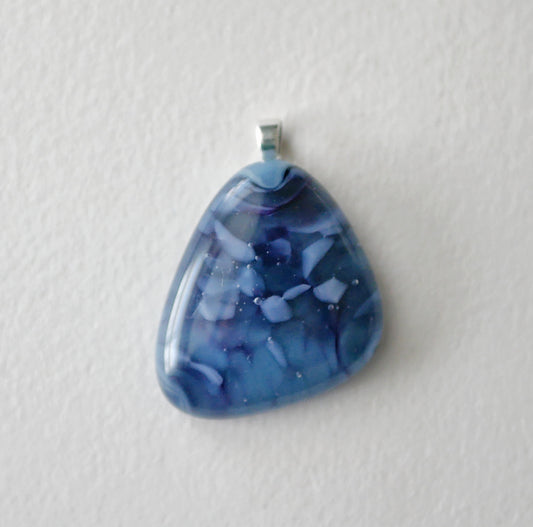 Mottled Blue Pendant #1 (Sterling Silver) (PENDANT ONLY)