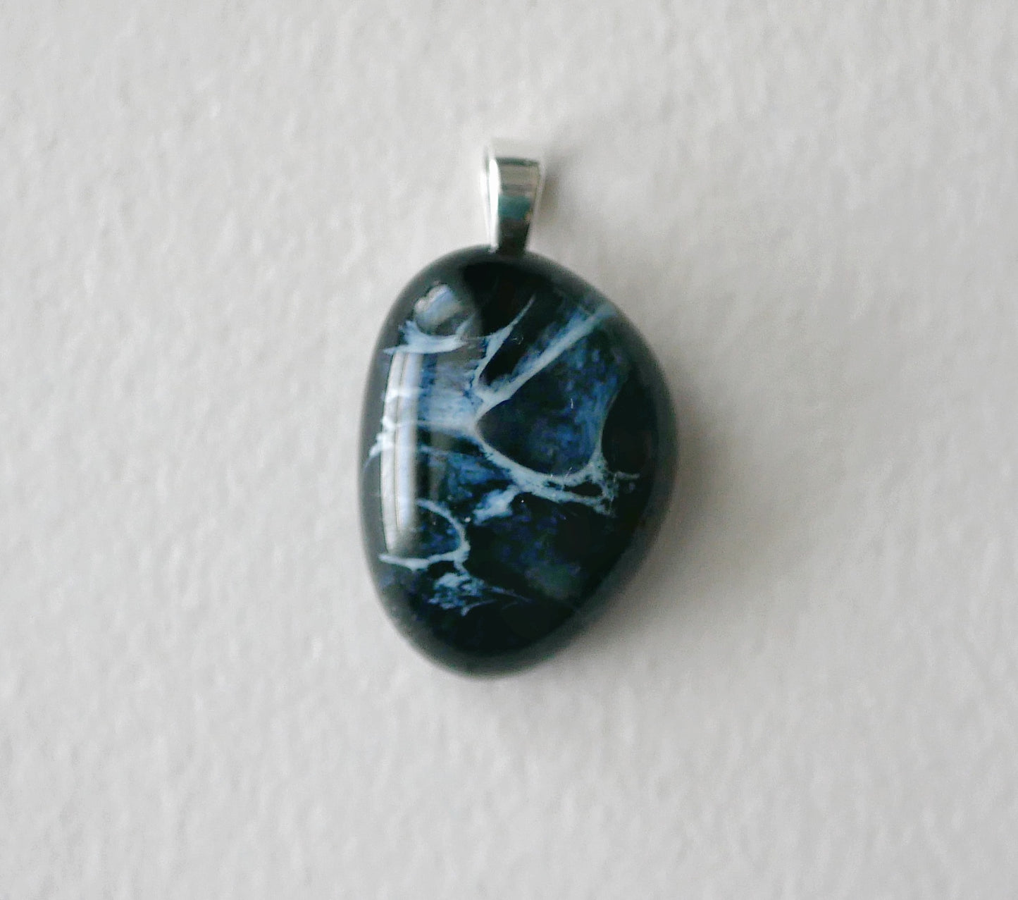 Black Dragonskin Pendant #2 (Sterling Silver) (PENDANT ONLY)