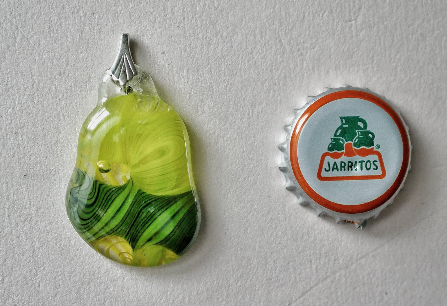 Green and Yellow Blob Pendant (Sterling Silver) (PENDANT ONLY)