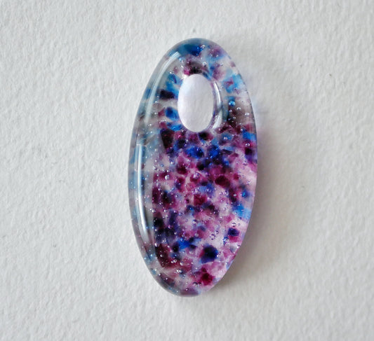 Oval Pendant: Bi Pride Confetti (PENDANT ONLY)