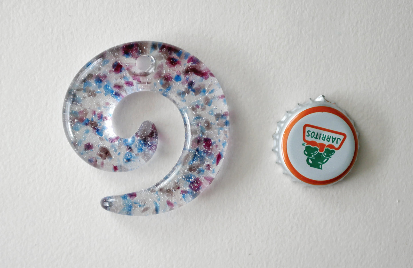 Spiral Pendant: Bi Pride Confetti (PENDANT ONLY)