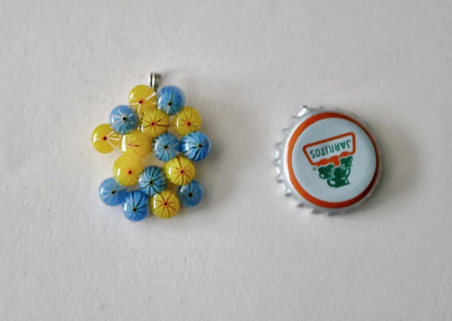 Blue and Yellow Cluster Pendant #2 (Sterling Silver) (PENDANT ONLY)