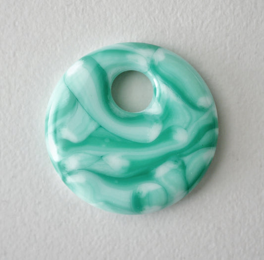 Green and White Brushstrokes #2 (PENDANT ONLY)