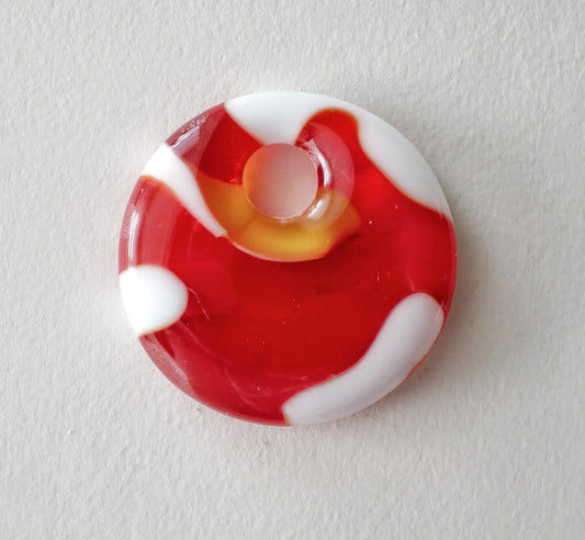 Circle Pendant: Red, Orange and White (PENDANT ONLY)