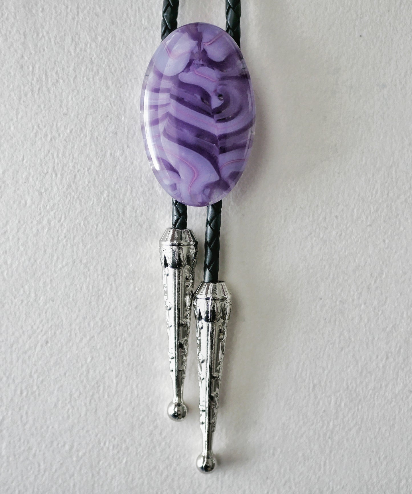 Swirling Purple Oval Bolo Tie