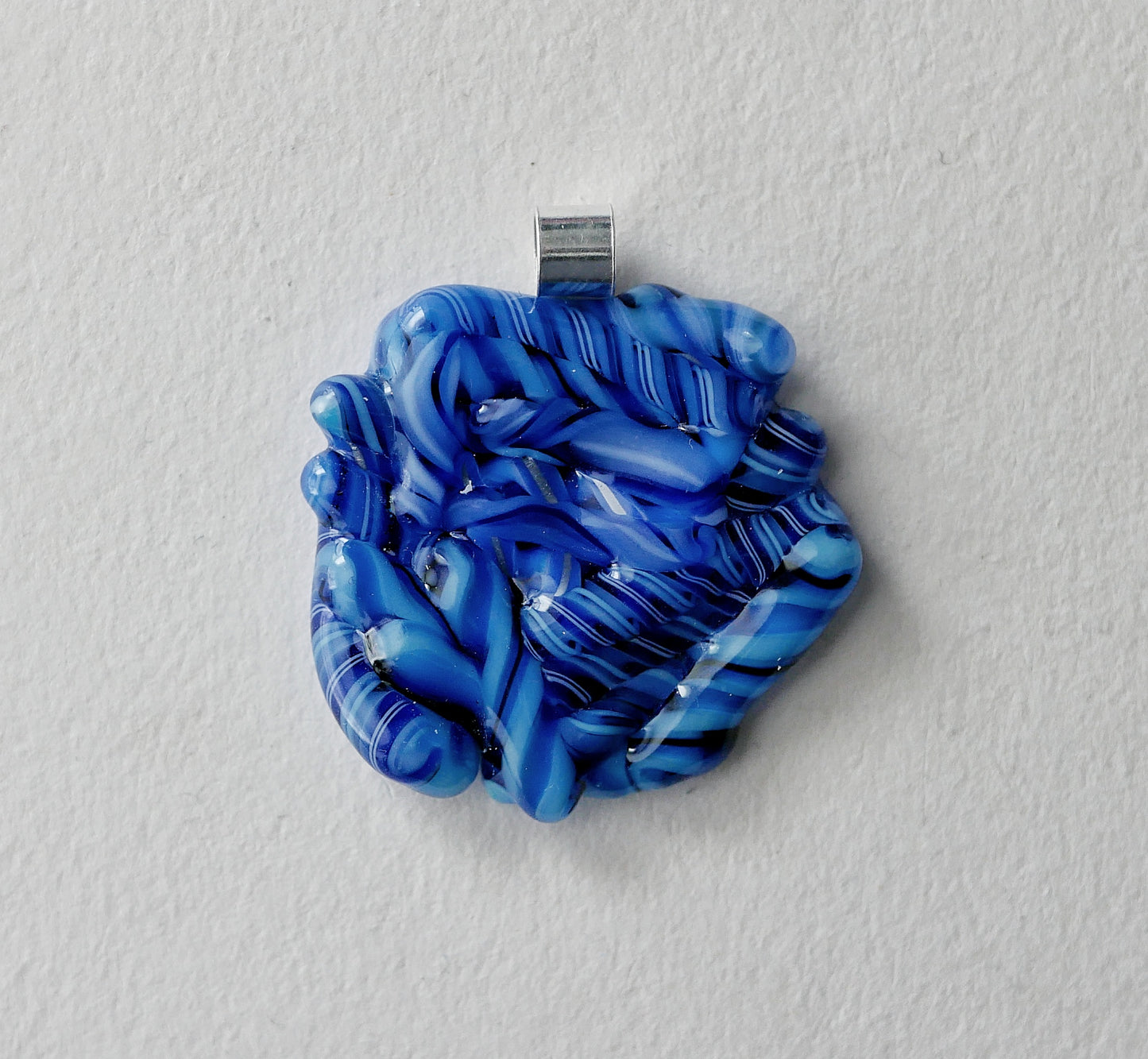Dark Blue Stripe Cluster Pendant (Sterling Silver) (PENDANT ONLY)
