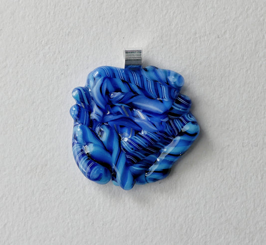 Dark Blue Stripe Cluster Pendant (Sterling Silver) (PENDANT ONLY)