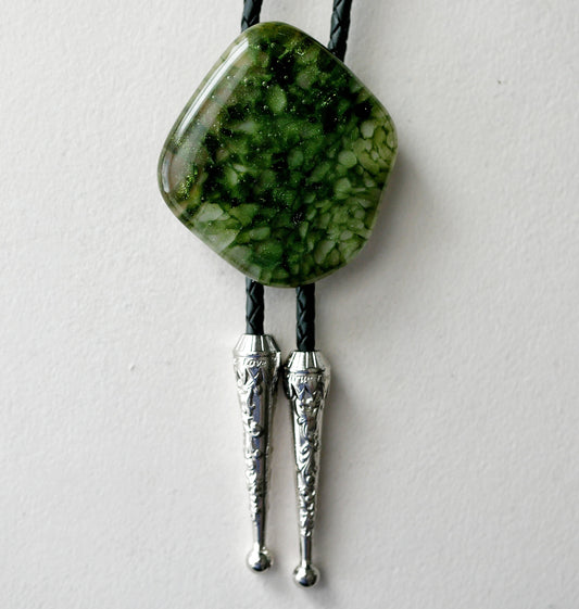 Green Aventurine and Brown Dragonskin Bolo Tie #1