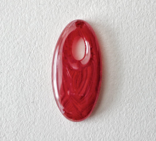 Oval Pendant: Red Swirl (PENDANT ONLY)