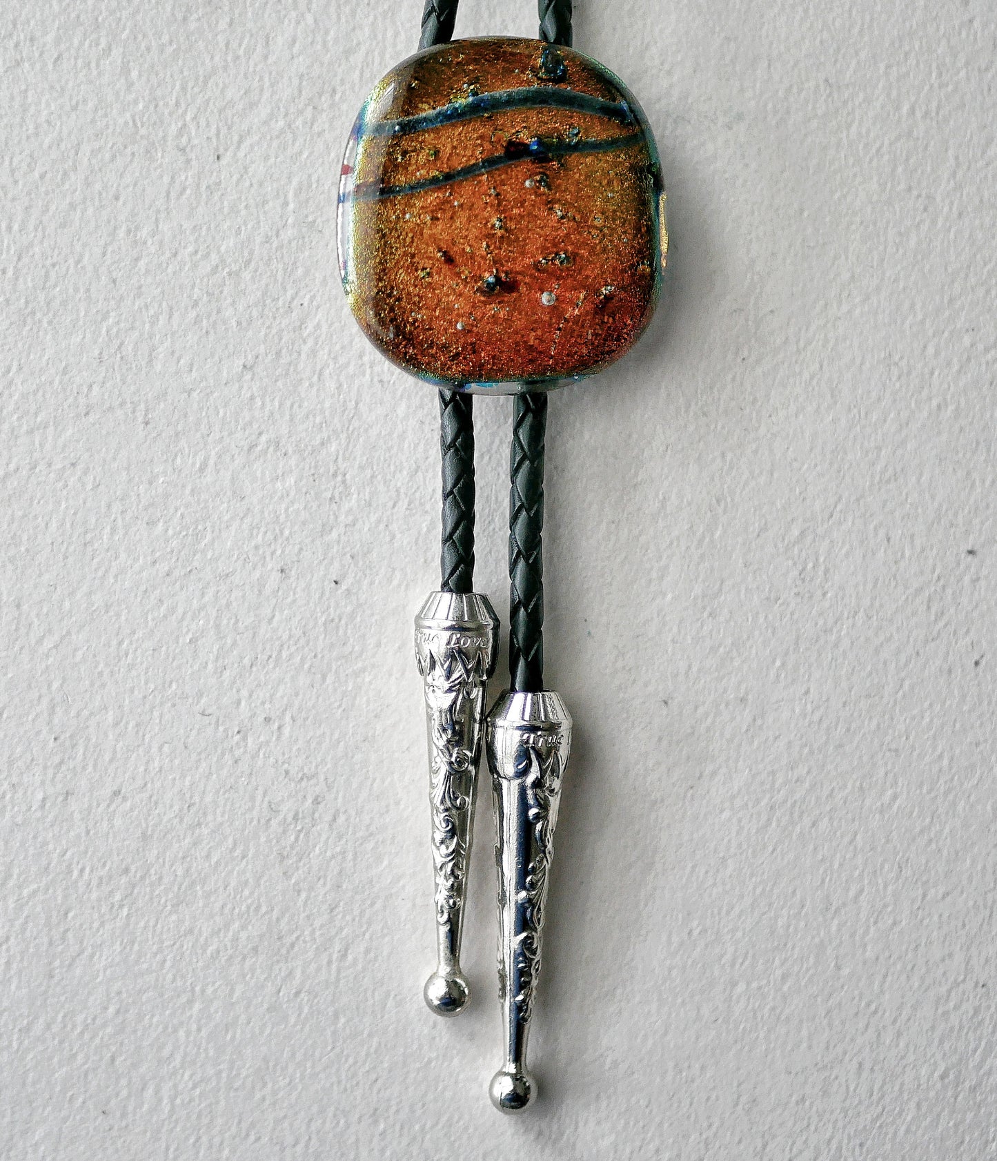 Dichroic Orange Bolo Tie #3