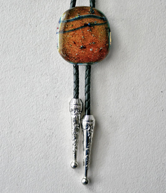 Dichroic Orange Bolo Tie #3