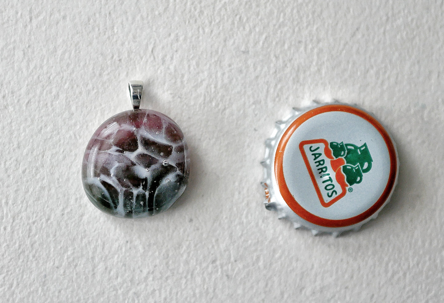 Dark Pink and Green Dragonskin Pendant #2 (Sterling Silver) (PENDANT ONLY)