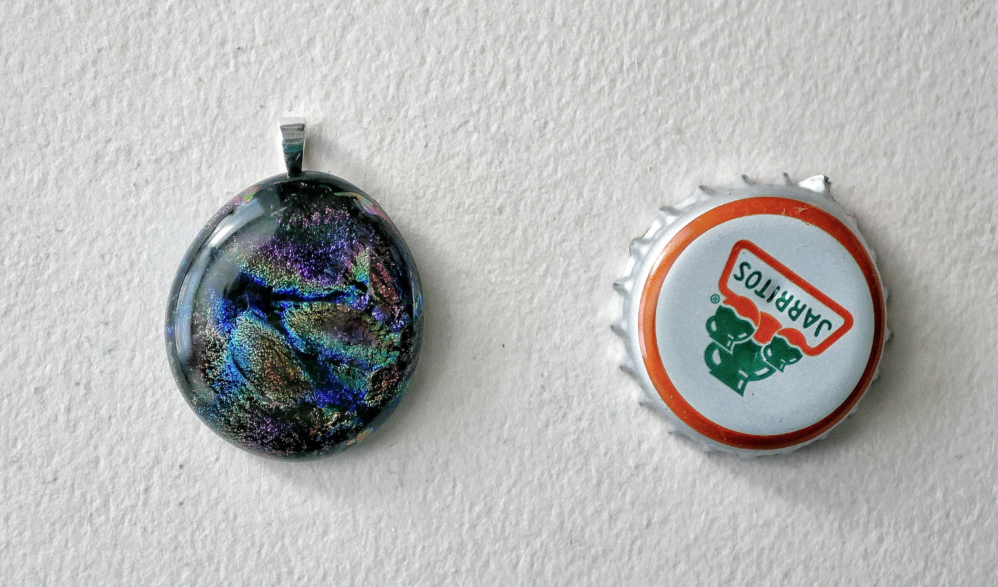 Cool Multicolor Dichroic Pendant #10 (Sterling Silver) (PENDANT ONLY)