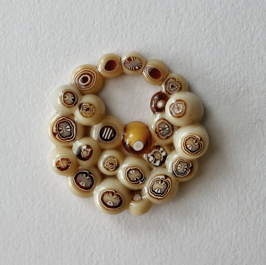 Brown Murrine Cluster Pendant With Hole (PENDANT ONLY)